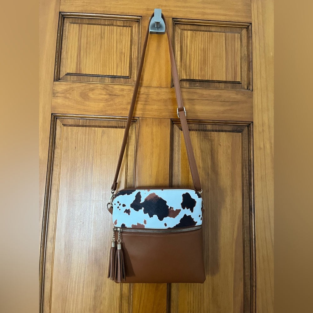 Cow Print Crossbody Purse NWOT